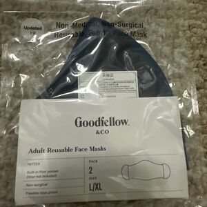 Goodfellow & Co 2-Pack Adult Reusable Face Masks – Blue/Black – L/XL